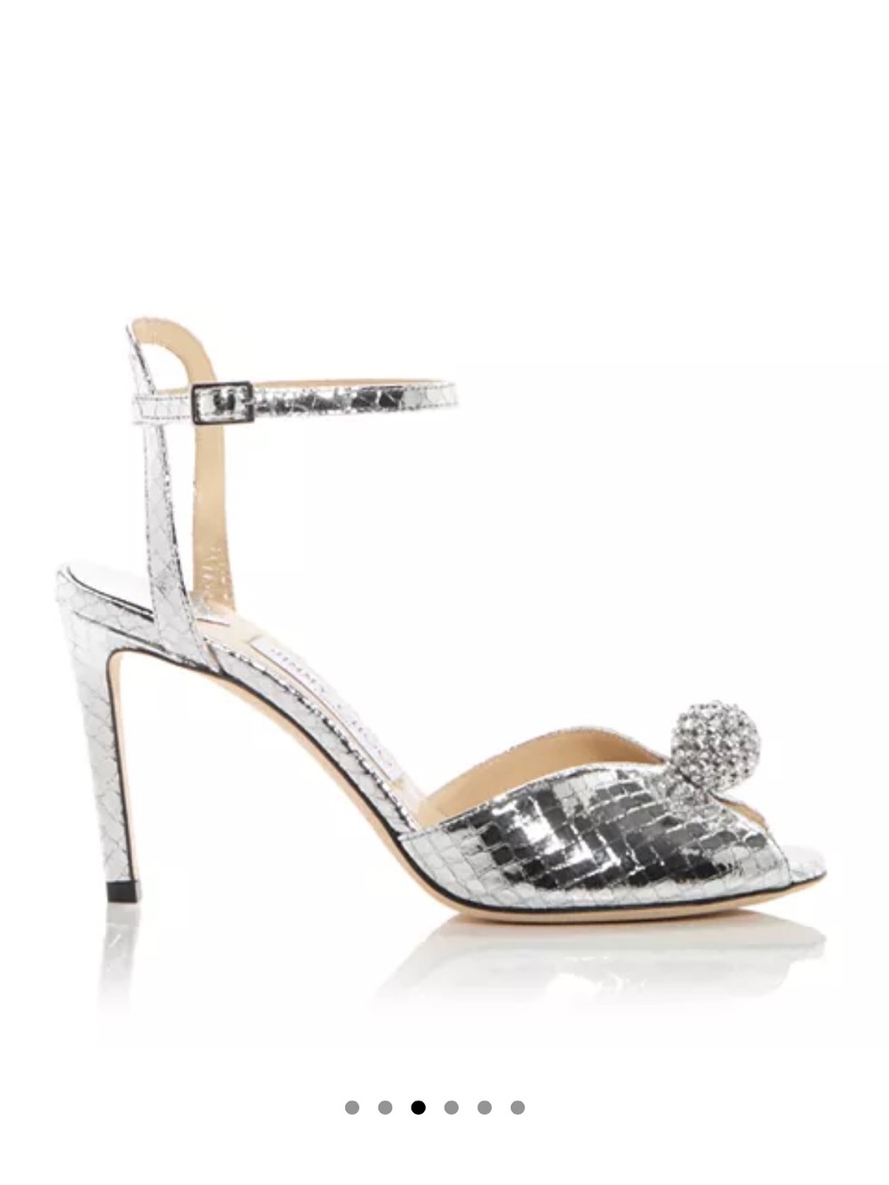 Pristine jimmy choo sacora 85 silver / crystal